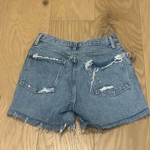 Agolde Blue Distressed Jean Shorts